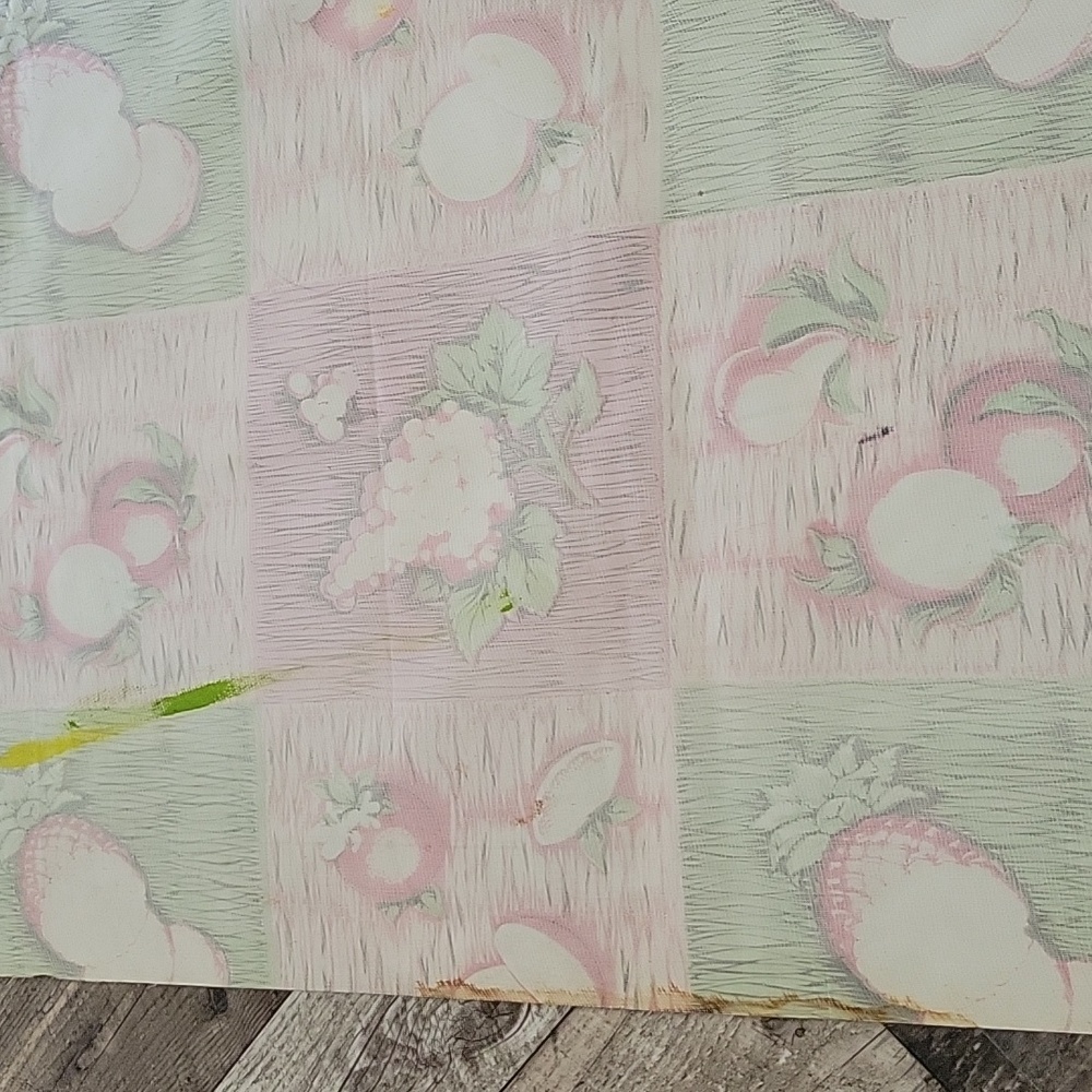 Oilcloth Tablecloth 1980's. Measures 9.5' by 3.9'. Beautiful Vibrant Colors. - Picture 9 of 16
